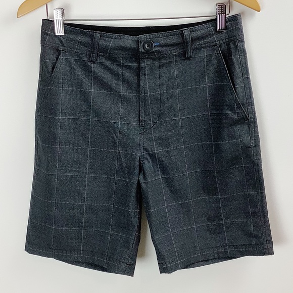 George Wet Dry Gray Plaid Swim Trunks Shorts - Picture 7 of 9